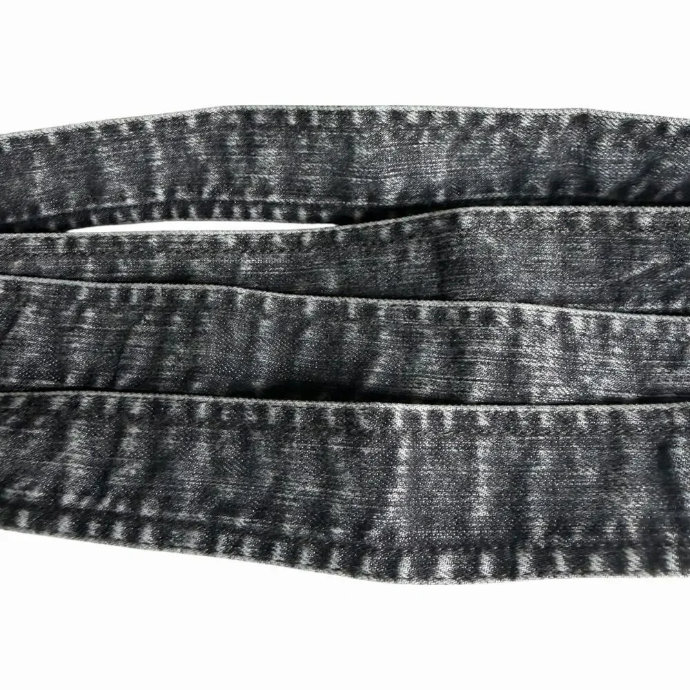 Norma Kamali NWT Black Acid Wash Stretch Belt One Size Statement Waist Belt